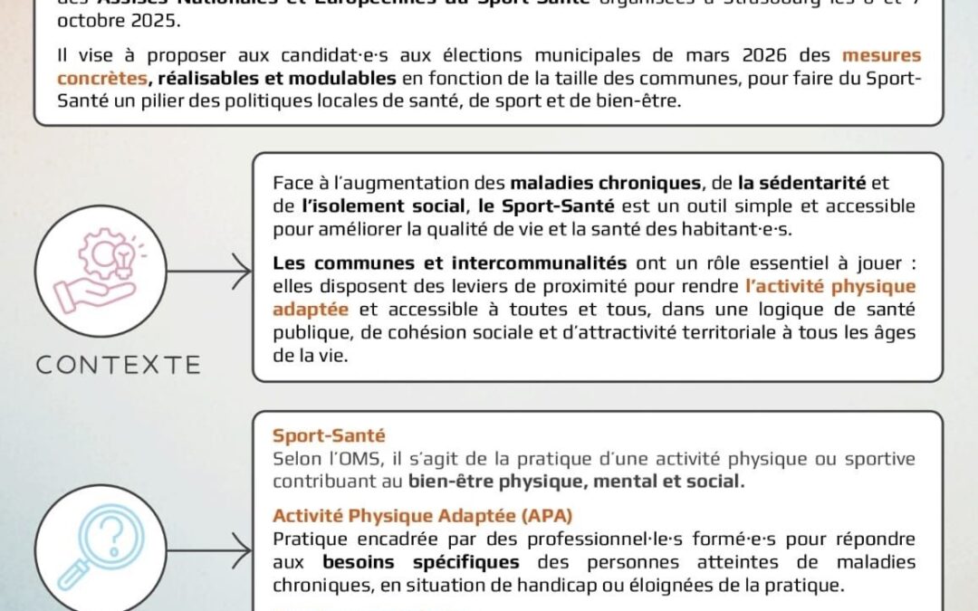Municipales 2026 : une chance pour le sport santé !